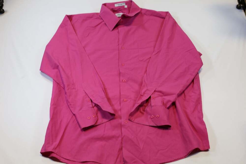 Berlioni Italy Magenta Pink Long Sleeve Dress Shirt 2XL
